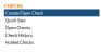 Checks section of the Point of Sale (POS) Menu with Create/Open Check command selected, NEW look for Skyware